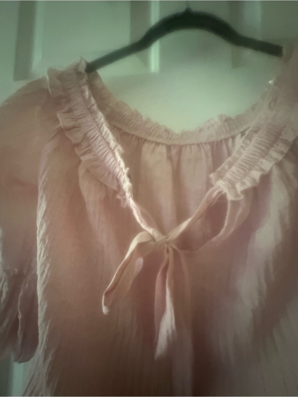 Charlotte Russe Blush Pink Textured Peasant Top